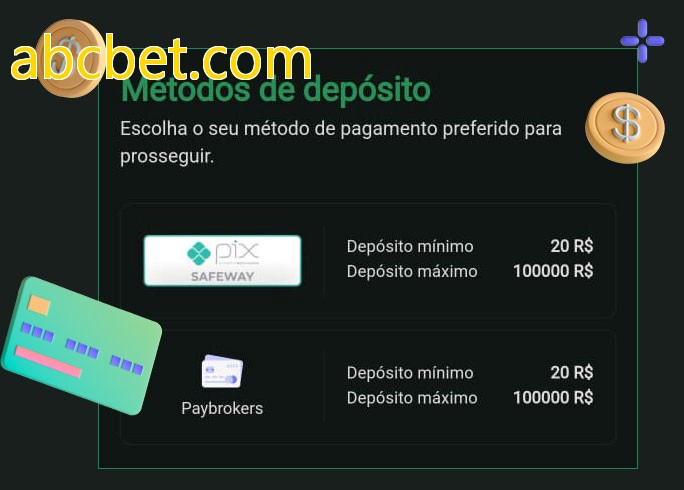 O cassino abcbet.combet oferece uma grande variedade de métodos de pagamento